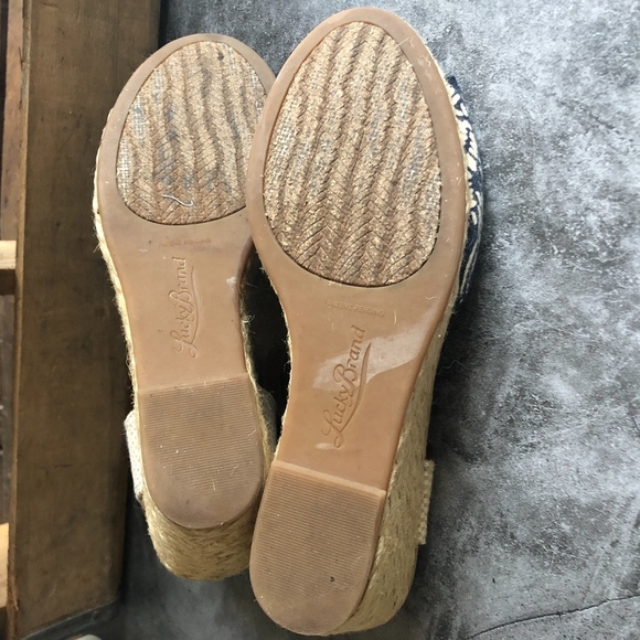 Lucky Brand Blue Cream Kyndra Espadrilles 8.5 - Picture 8 of 8